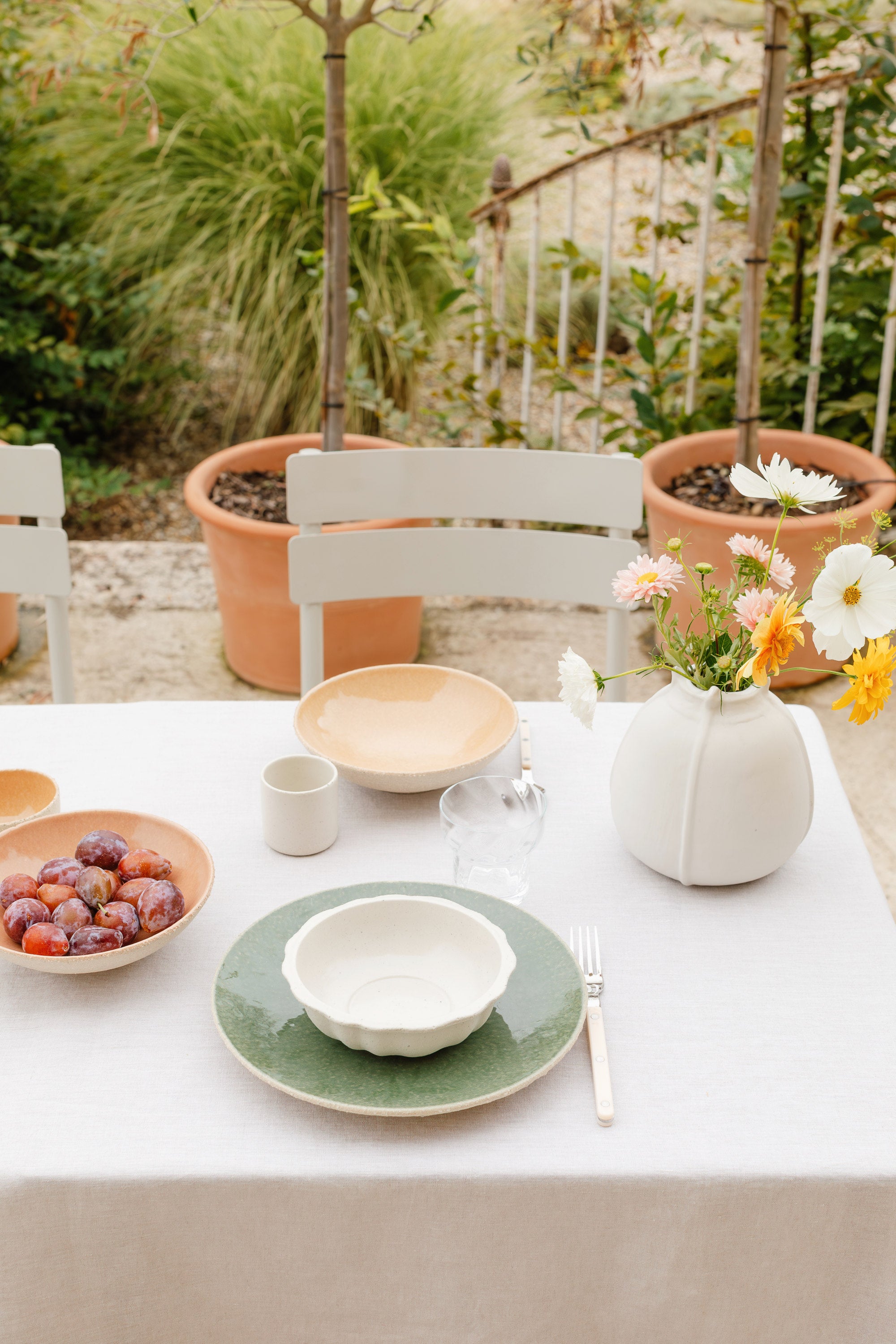 assiette creuse l pêche blanche