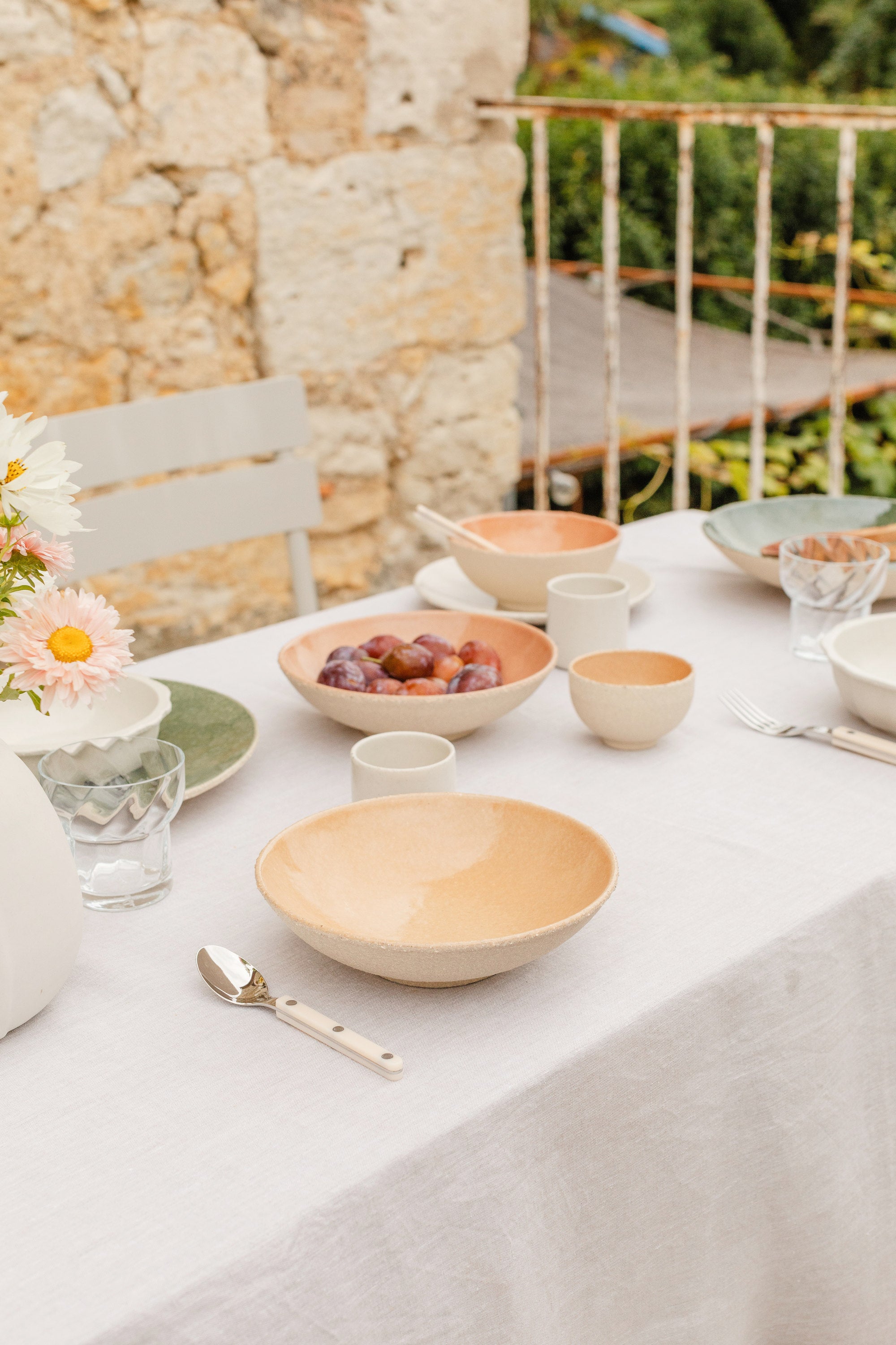 assiette creuse l pêche blanche