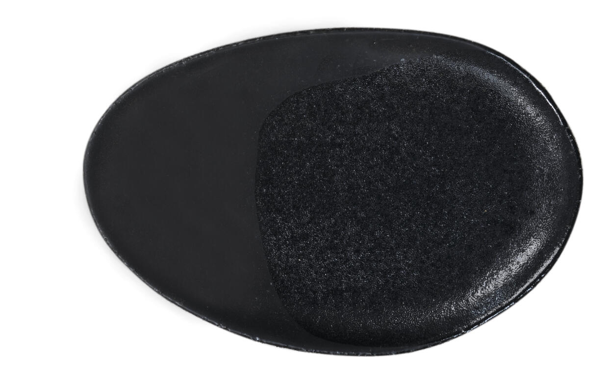 plat ovale s wabi noir fabricant céramique