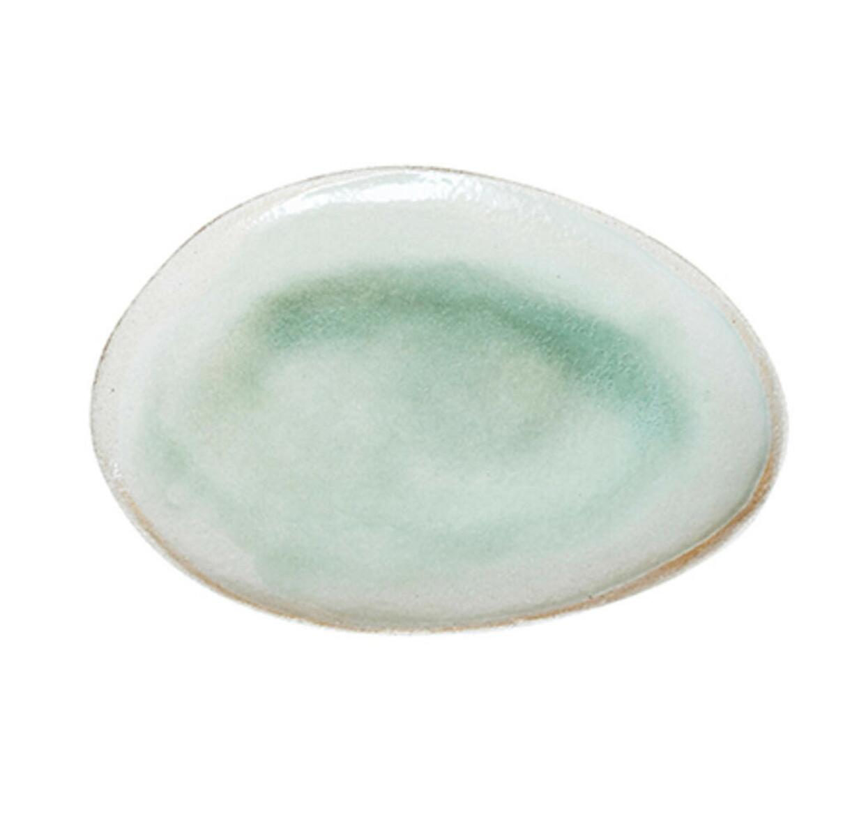 plat ovale s wabi vert fabricant céramique