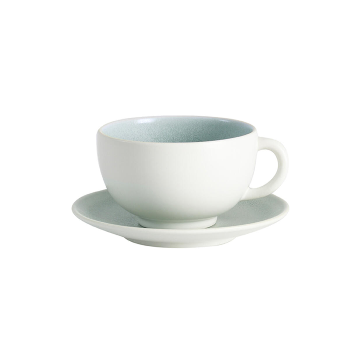 Cup & saucer - L Tourron eucalyptus ceramic manufacturer