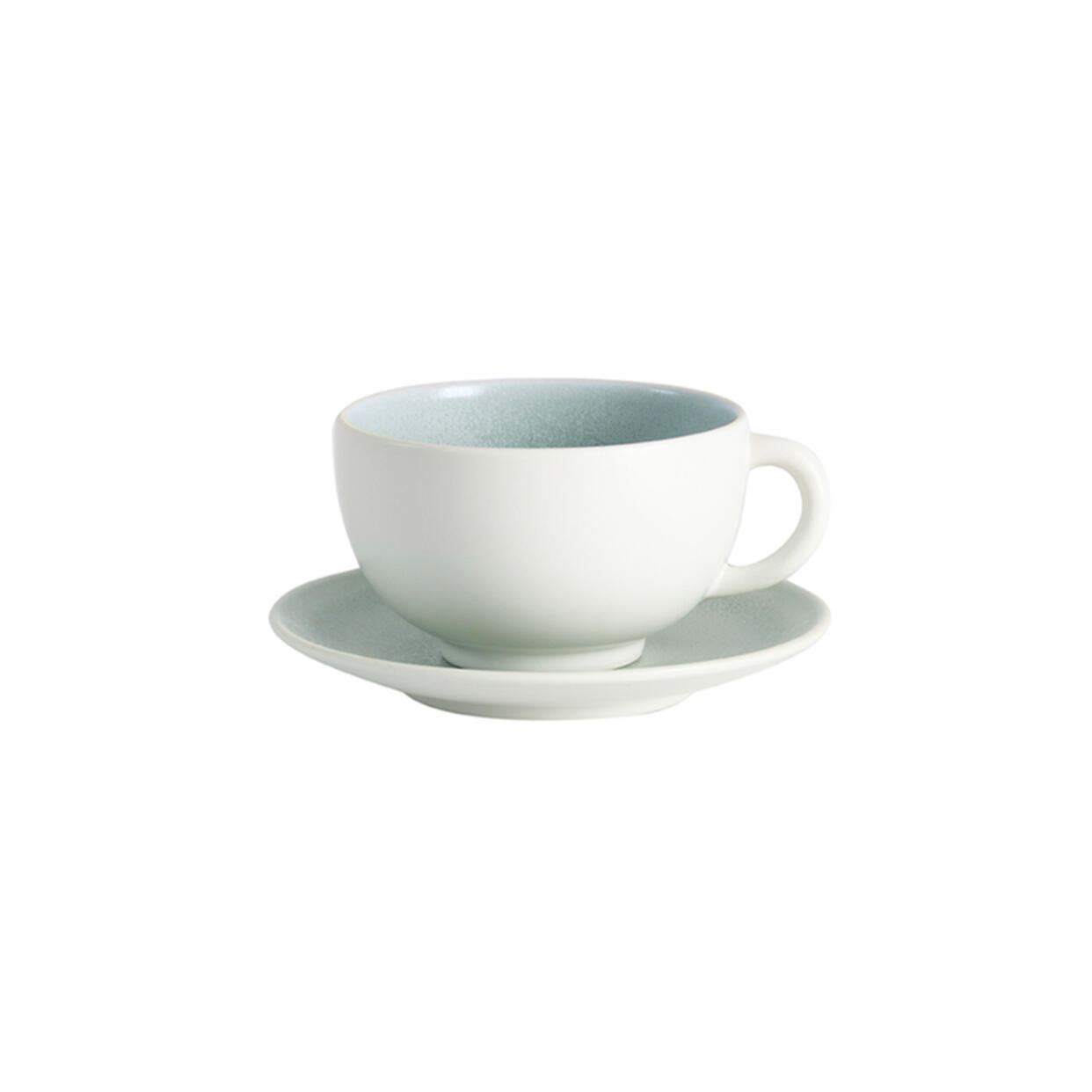 Cup & saucer - M Tourron eucalyptus ceramic manufacturer