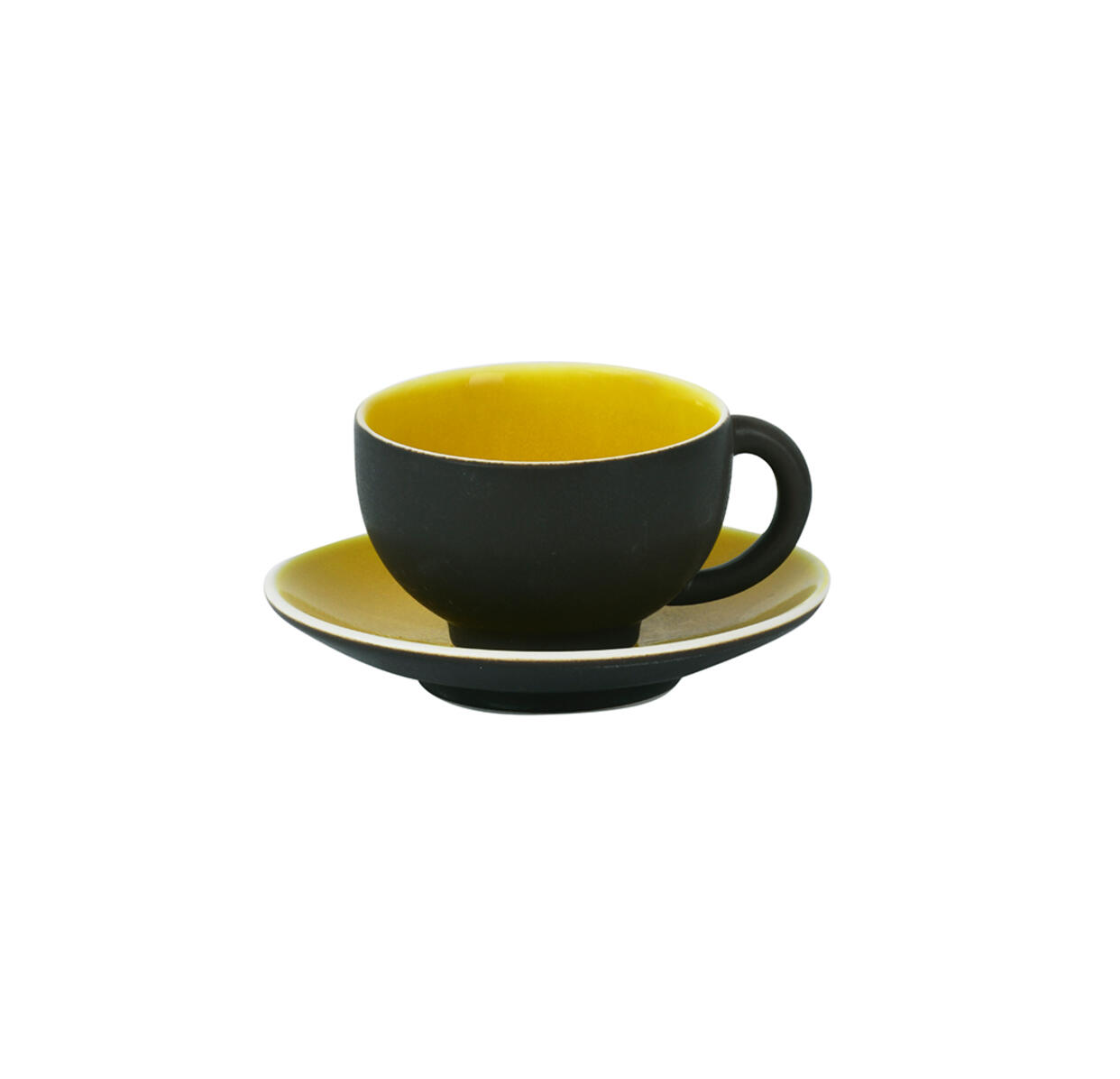 cup & saucer - m tourron citron ceramic manufacturer