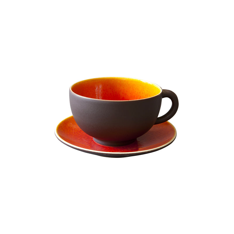 orange cup &amp; saucer