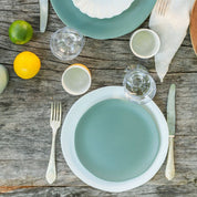assiette plate pavot bleu
