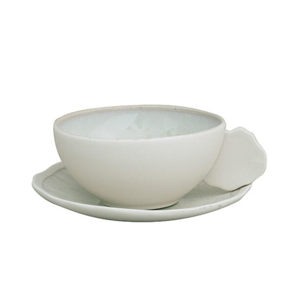 CUP & SAUCER - M PLUME NACRE