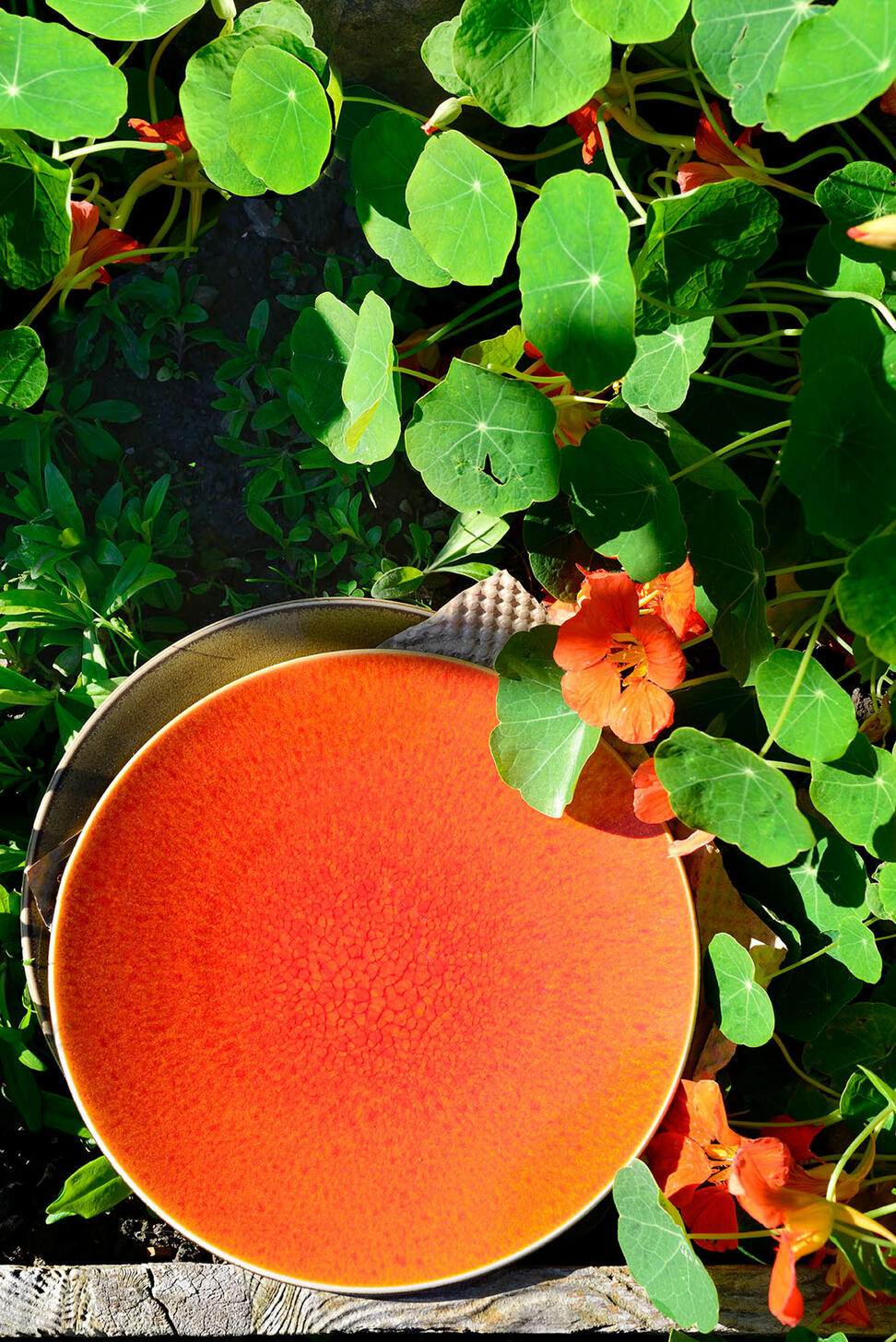 plate l tourron orange ceramic manufacturer