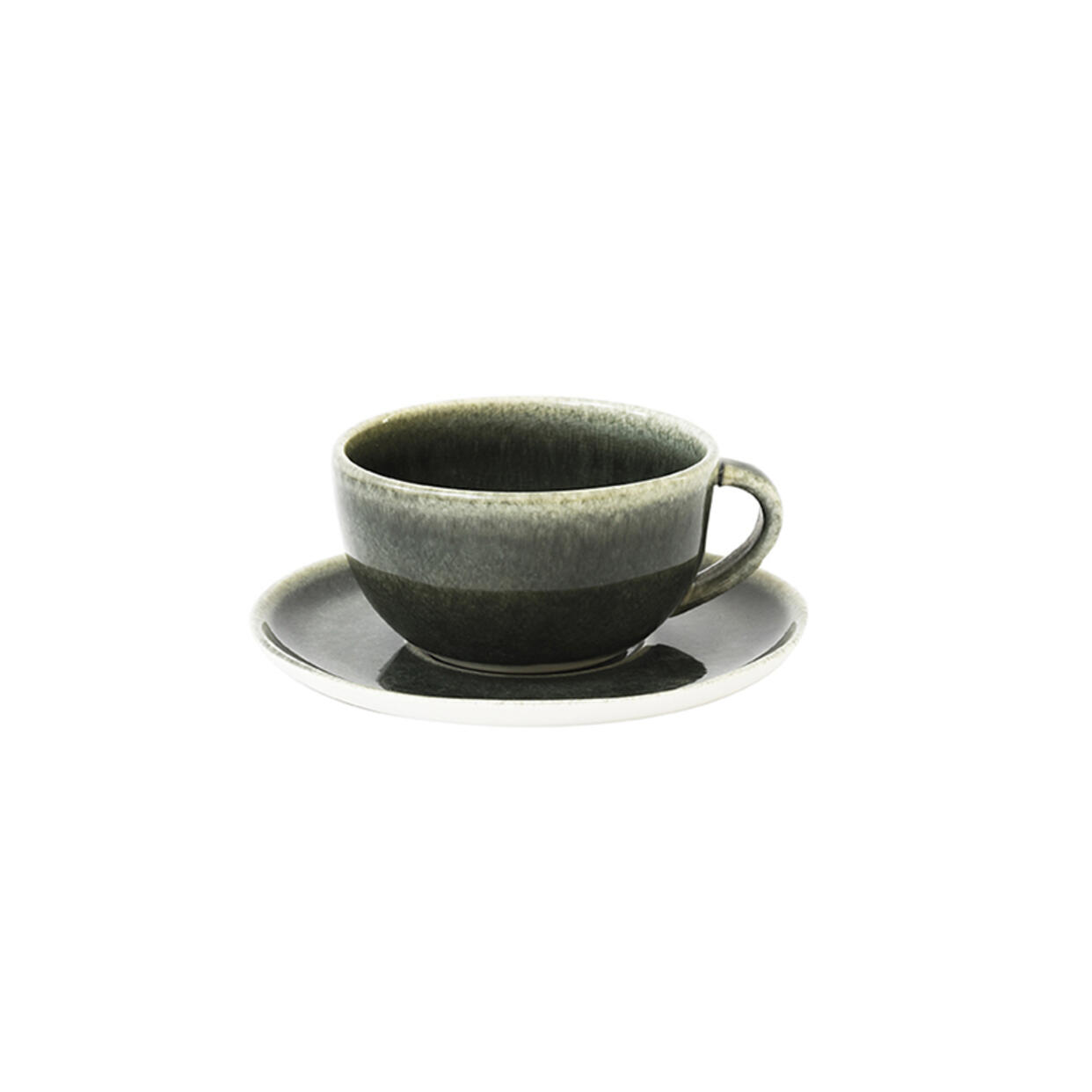 Tea cup & saucer Maguelone orage uni high end ceramics