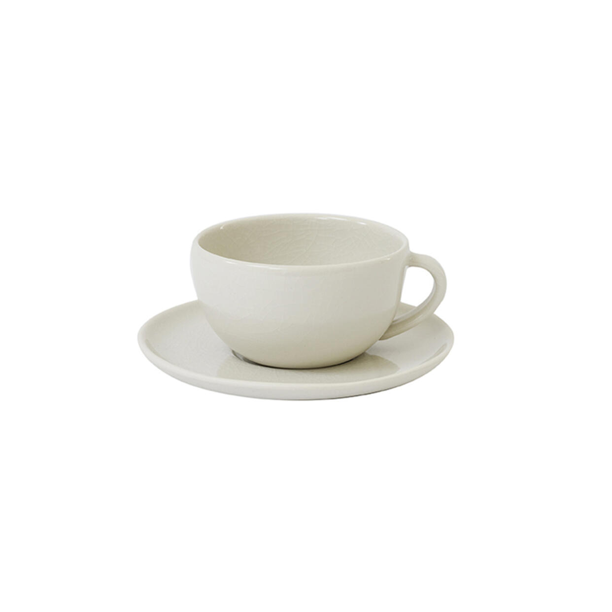 Tea cup & saucer Maguelone quartz high end ceramics