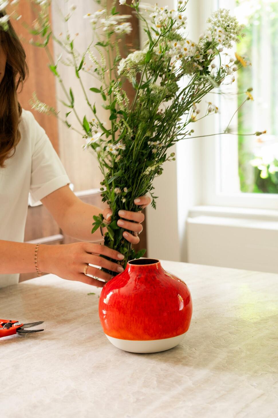 vase nefle orange ceramic manufacturer