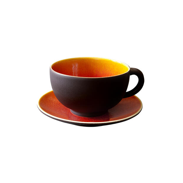 CUP & SAUCER - L TOURRON ORANGE