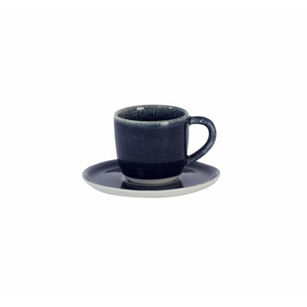 Tasse & sous tasse maguelone bleu nuit en céramique